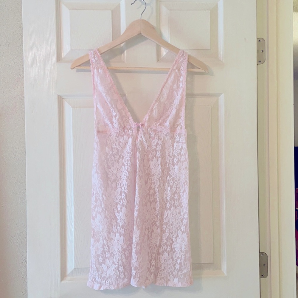 NWOT pink lace babydoll lingerie